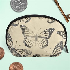 Vintage Ink Stamp On Paper Monarch Butterfly Accessory Pouch (large) by SpinnyChairDesigns