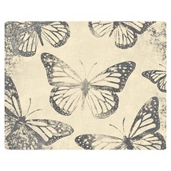 Vintage Ink Stamp On Paper Monarch Butterfly Double Sided Flano Blanket (medium)  by SpinnyChairDesigns