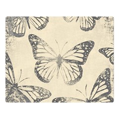 Vintage Ink Stamp On Paper Monarch Butterfly Double Sided Flano Blanket (large)  by SpinnyChairDesigns