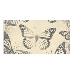 Vintage Ink Stamp On Paper Monarch Butterfly Satin Shawl by SpinnyChairDesigns