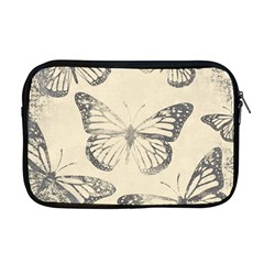 Vintage Ink Stamp On Paper Monarch Butterfly Apple Macbook Pro 17  Zipper Case by SpinnyChairDesigns