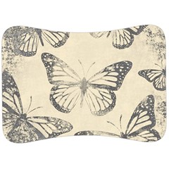 Vintage Ink Stamp On Paper Monarch Butterfly Velour Seat Head Rest Cushion by SpinnyChairDesigns