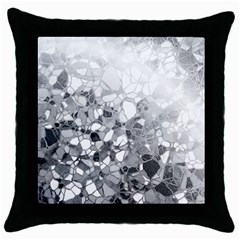 Black And White Abstract Mosaic Pattern Throw Pillow Case (black) by SpinnyChairDesigns