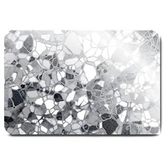 Black And White Abstract Mosaic Pattern Large Doormat  by SpinnyChairDesigns