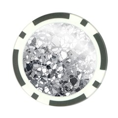 Black And White Abstract Mosaic Pattern Poker Chip Card Guard by SpinnyChairDesigns