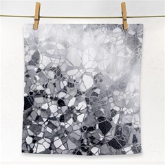 Black And White Abstract Mosaic Pattern Face Towel by SpinnyChairDesigns