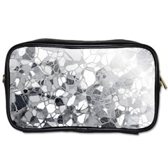 Black And White Abstract Mosaic Pattern Toiletries Bag (two Sides) by SpinnyChairDesigns