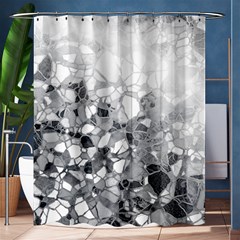 Black And White Abstract Mosaic Pattern Shower Curtain 60  X 72  (medium)  by SpinnyChairDesigns