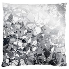 Black And White Abstract Mosaic Pattern Large Cushion Case (two Sides) by SpinnyChairDesigns