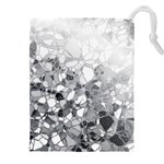 Black and White Abstract Mosaic Pattern Drawstring Pouch (4XL) Front