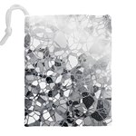 Black and White Abstract Mosaic Pattern Drawstring Pouch (4XL) Back