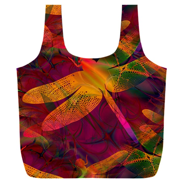 Dragonflies Abstract Colorful Pattern Full Print Recycle Bag (XXL)