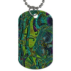 Jungle Print Green Abstract Pattern Dog Tag (one Side) by SpinnyChairDesigns