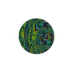 Jungle Print Green Abstract Pattern Golf Ball Marker by SpinnyChairDesigns