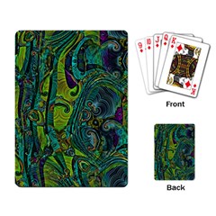 Jungle Print Green Abstract Pattern Playing Cards Single Design (rectangle) by SpinnyChairDesigns