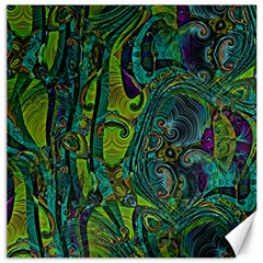 Jungle Print Green Abstract Pattern Canvas 16  X 16  by SpinnyChairDesigns