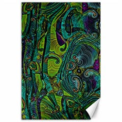 Jungle Print Green Abstract Pattern Canvas 24  X 36  by SpinnyChairDesigns