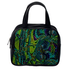 Jungle Print Green Abstract Pattern Classic Handbag (one Side) by SpinnyChairDesigns