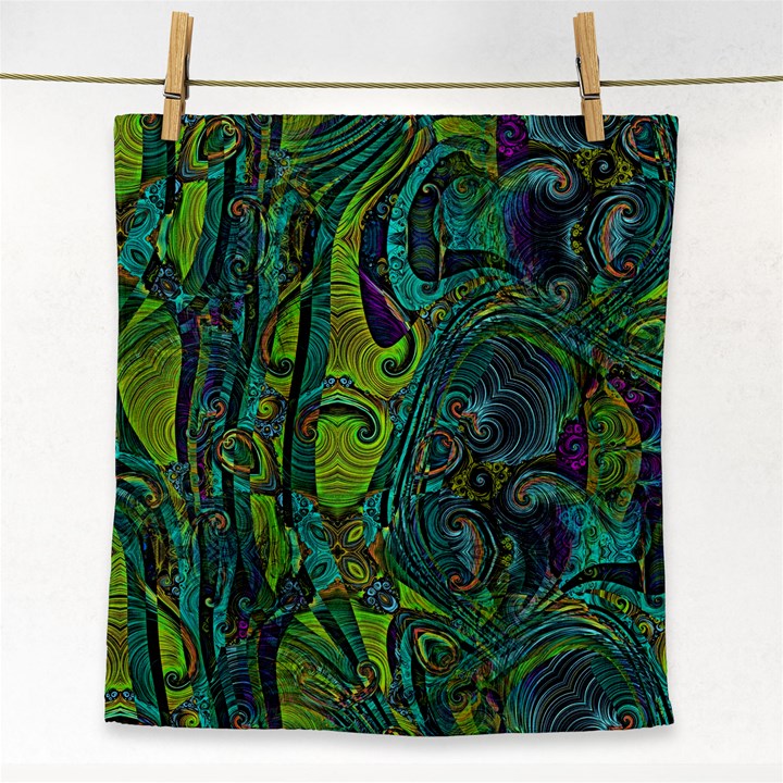 Jungle Print Green Abstract Pattern Face Towel