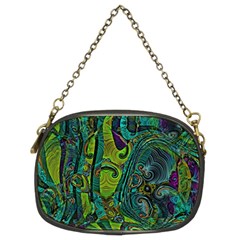 Jungle Print Green Abstract Pattern Chain Purse (two Sides) by SpinnyChairDesigns