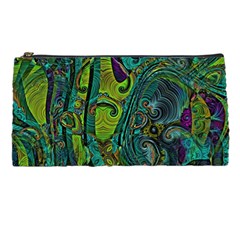 Jungle Print Green Abstract Pattern Pencil Case by SpinnyChairDesigns