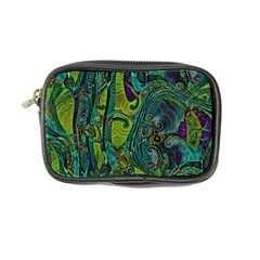 Jungle Print Green Abstract Pattern Coin Purse by SpinnyChairDesigns