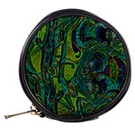 Jungle Print Green Abstract Pattern Mini Makeup Bag Back