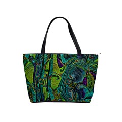 Jungle Print Green Abstract Pattern Classic Shoulder Handbag by SpinnyChairDesigns