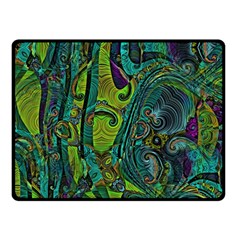 Jungle Print Green Abstract Pattern Fleece Blanket (small) by SpinnyChairDesigns