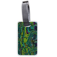 Jungle Print Green Abstract Pattern Luggage Tag (one Side) by SpinnyChairDesigns