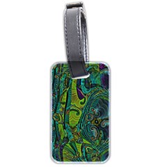 Jungle Print Green Abstract Pattern Luggage Tag (two Sides) by SpinnyChairDesigns