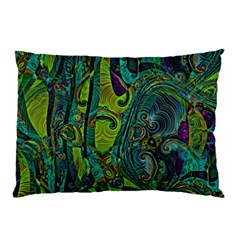 Jungle Print Green Abstract Pattern Pillow Case (two Sides) by SpinnyChairDesigns