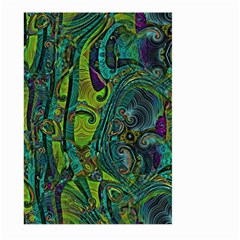 Jungle Print Green Abstract Pattern Large Garden Flag (two Sides) by SpinnyChairDesigns