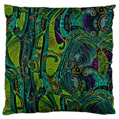 Jungle Print Green Abstract Pattern Large Cushion Case (one Side)