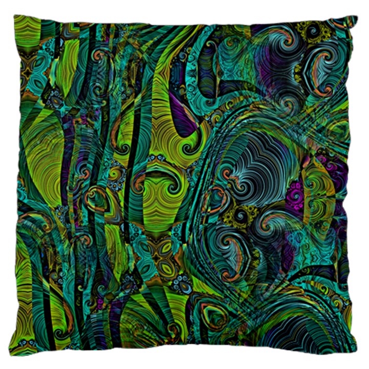 Jungle Print Green Abstract Pattern Large Cushion Case (One Side)