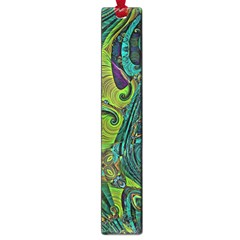 Jungle Print Green Abstract Pattern Large Book Marks by SpinnyChairDesigns