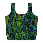 Jungle Print Green Abstract Pattern Full Print Recycle Bag (L) Front