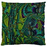 Jungle Print Green Abstract Pattern Large Flano Cushion Case (Two Sides) Back