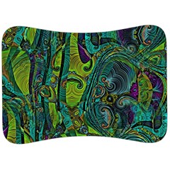 Jungle Print Green Abstract Pattern Velour Seat Head Rest Cushion by SpinnyChairDesigns