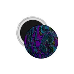 Purple Teal Abstract Jungle Print Pattern 1 75  Magnets by SpinnyChairDesigns