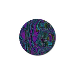 Purple Teal Abstract Jungle Print Pattern Golf Ball Marker (4 Pack) by SpinnyChairDesigns