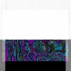 Purple Teal Abstract Jungle Print Pattern Rectangular Jigsaw Puzzl by SpinnyChairDesigns