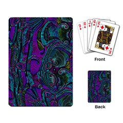 Purple Teal Abstract Jungle Print Pattern Playing Cards Single Design (rectangle) by SpinnyChairDesigns