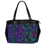 Purple Teal Abstract Jungle Print Pattern Oversize Office Handbag (2 Sides) Front