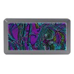 Purple Teal Abstract Jungle Print Pattern Memory Card Reader (Mini) Front