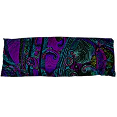 Purple Teal Abstract Jungle Print Pattern Body Pillow Case Dakimakura (two Sides) by SpinnyChairDesigns