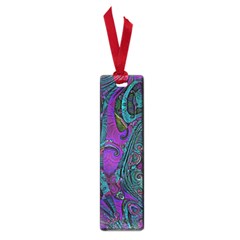 Purple Teal Abstract Jungle Print Pattern Small Book Marks by SpinnyChairDesigns