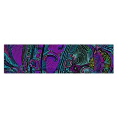 Purple Teal Abstract Jungle Print Pattern Satin Scarf (oblong) by SpinnyChairDesigns