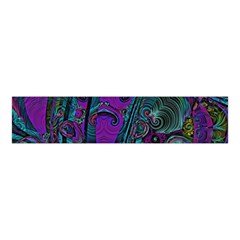 Purple Teal Abstract Jungle Print Pattern Velvet Scrunchie by SpinnyChairDesigns