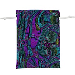 Purple Teal Abstract Jungle Print Pattern  Lightweight Drawstring Pouch (xl) by SpinnyChairDesigns